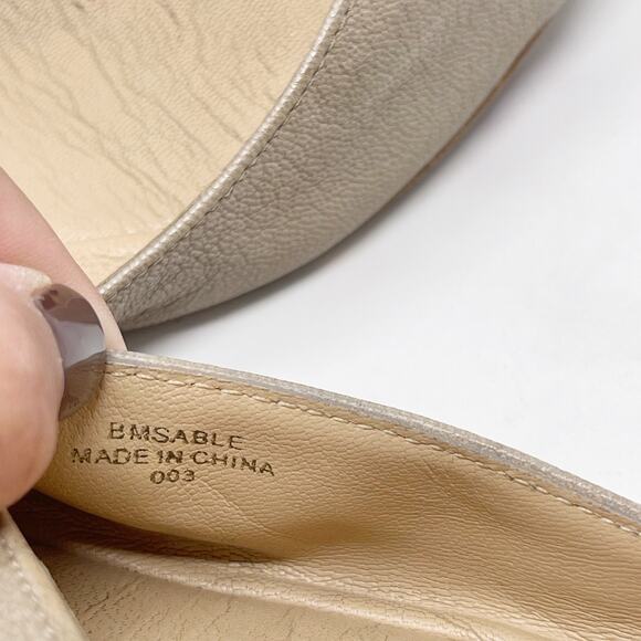 Belle by Sigerson Morrison Size 7.5 Cream Sable Flats Ankle Strap Pointed Toe - Picture 14 of 15